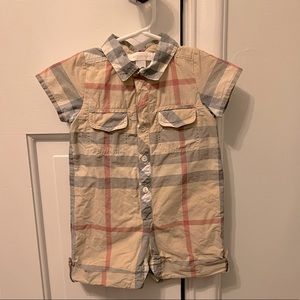 Burberry button onsie